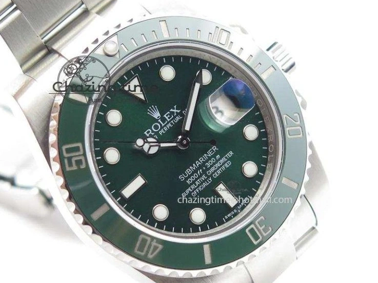0417 TopPick Submariner 116610 LV Green Ceramic JF 1:1 Best Edition On SS Bracelet SA3135 V 3974